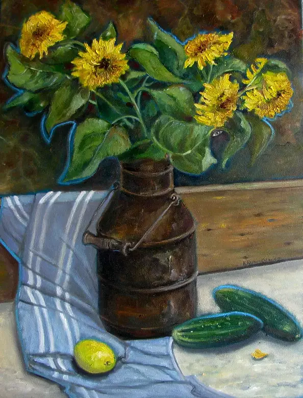 Krystyna Ruminkiewicz - Still life with cucumbers