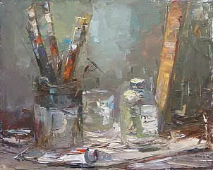 Krzysztof Tracz - Still life with brushes II
