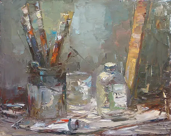 Krzysztof Tracz - Still life with brushes II