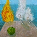 Elżbieta Goszczycka - Martwa natura z jabłkiem i płomieniem