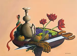   - Martwa natura z rękawicą