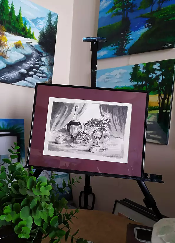 Ryszard Niedźwiedzki - Still life with wine