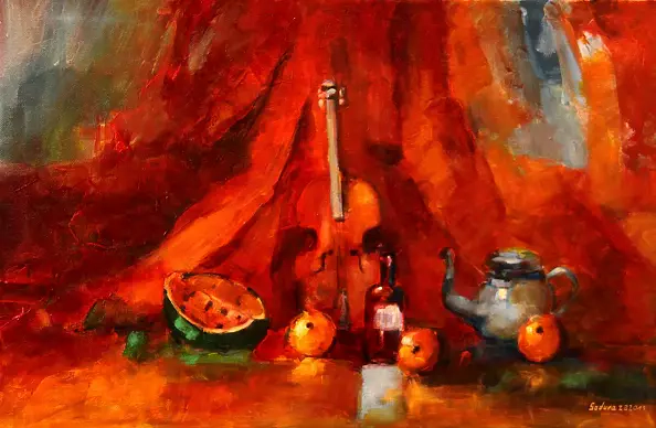 Adam Sadura - Martwa natura ze skrzypcami