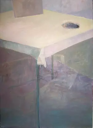   - Still life with a table and a hole