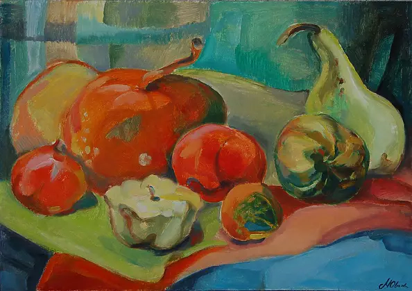 Małgorzata Oborska - Still life with pumpkins