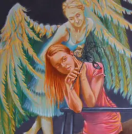 Halina Kaźmierczak, маска 2, Масляная картина - , 60 x 90