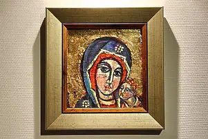 Eugeniusz Molski, Lady Serdeczna, Acrylic painting - canvas, 30 x 29