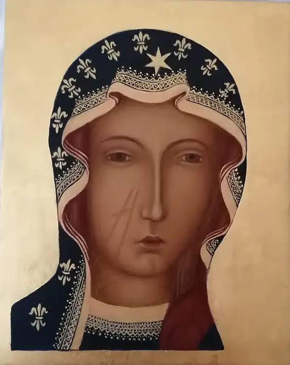 Jadwiga Kowalska, Matka Boża Częstochowska, Tempera - deska, 20 x 25