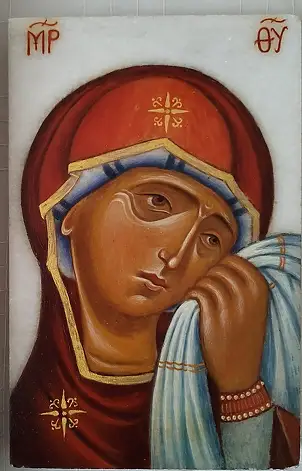 Jadwiga Kowalska, Matka Boża Lamentująca, Tempera - inne, 20 x 30