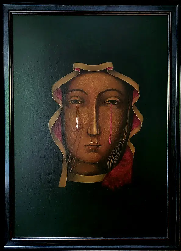 Joanna Ordon, Matka płacząca polskimi łzami, Obraz olejny - deska, płyta, 50 x 70