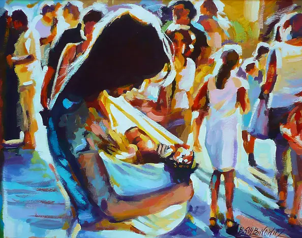 Barbara Gulbinowicz - Mother with a baby in a sling