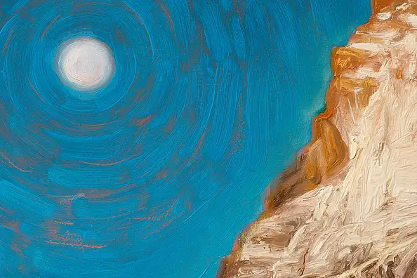 Wojciech Pater, Il Cervino e la Luna, Quadro a olio - pannello, 60 x 40