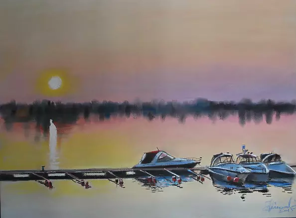 Andrzej Siewierski - Masuria-5-Dusk in marina