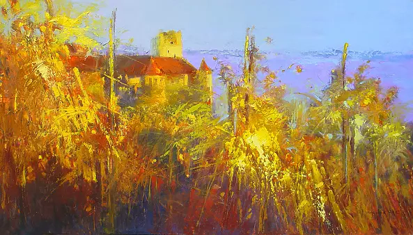 Wacław Jagielski - Meersburgskie vineyards on Lake Constance - Summer