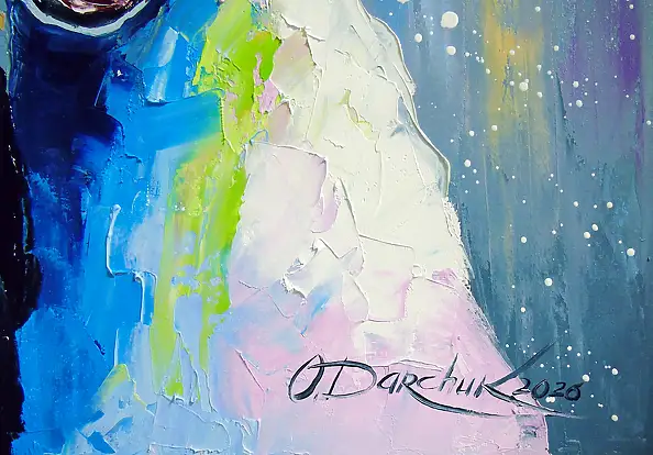 Olha Darchuk, Freundestreffen, Ölbild - Leinwand, 80 x 50