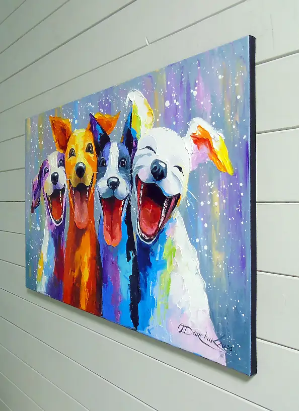 Olha Darchuk, Freundestreffen, Ölbild - Leinwand, 80 x 50