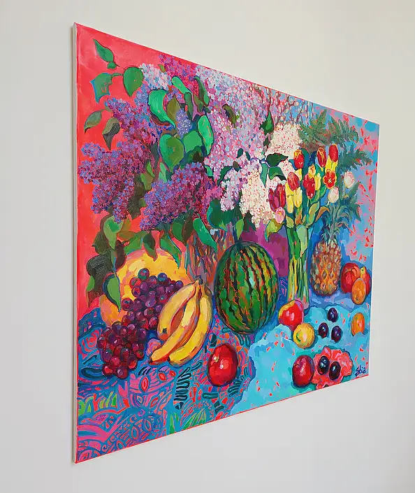 Anastasiia Kurkova, Petal Melody of Lilac, Oil painting - canvas, 120 x 100