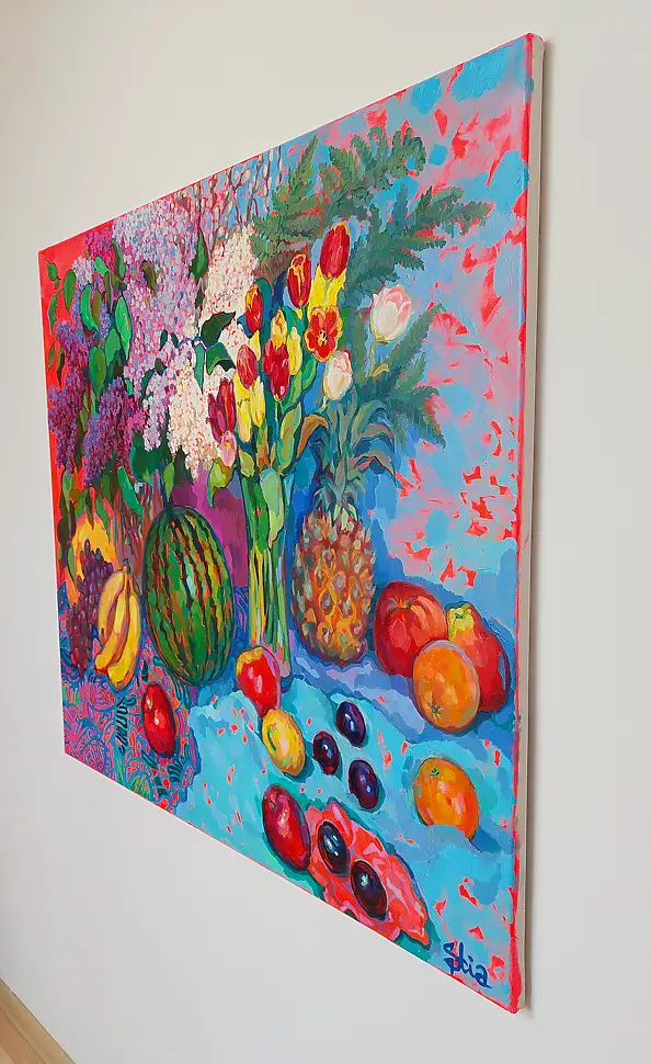 Anastasiia Kurkova, Petal Melody of Lilac, Oil painting - canvas, 120 x 100