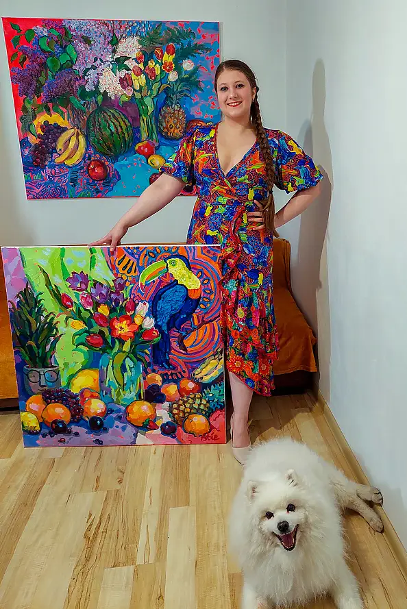 Anastasiia Kurkova, Petal Melody of Lilac, Oil painting - canvas, 120 x 100