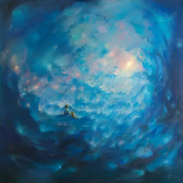 Agata Buczek, La mélodie de l'existence, Peinture à l'huile - toile, 100 x 100