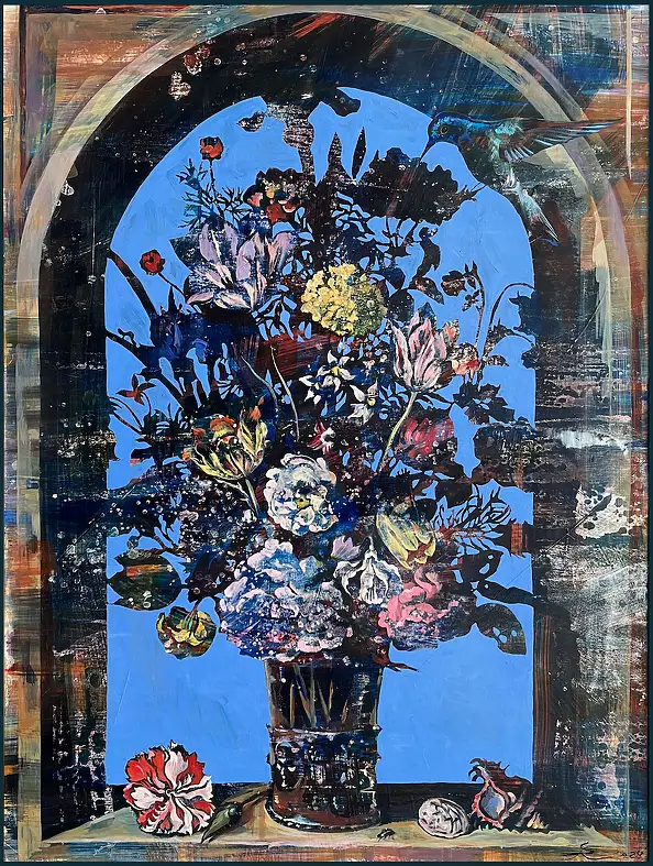 Rita Staszulonok, Memory in Water-IV, Oil painting, Tempera - cardboard/paperboard, 60 x 80