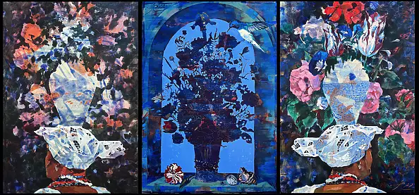 Rita Staszulonok, Memory in Water, Obraz akrylowy - płótno, 2100 x 100