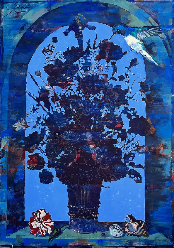 Rita Staszulonok, Memory in Water, Obraz akrylowy - płótno, 2100 x 100