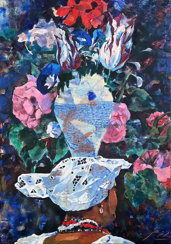 Rita Staszulonok, Memory in Water, Obraz akrylowy - płótno, 2100 x 100
