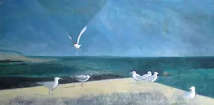   - gulls | acrylic on canvas