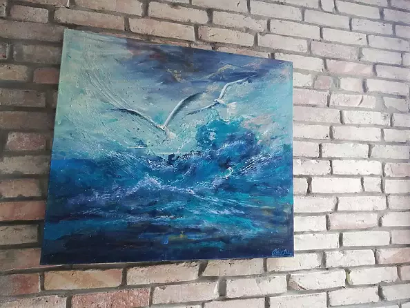Natalia Czarnecka Diling - Seagulls in the waves