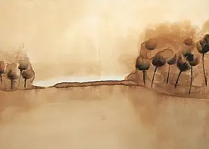 Alicja Wysocka, Fog over the lake, Acrylic painting - canvas, 70 x 50