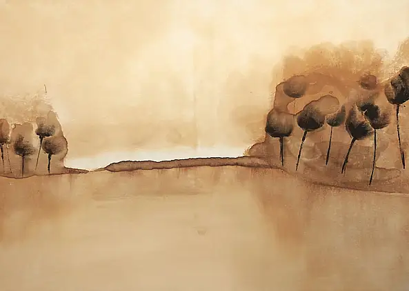 Alicja Wysocka, Fog over the lake, Acrylic painting - canvas, 70 x 50