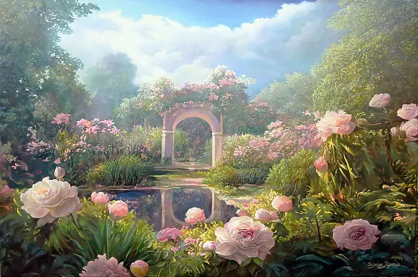 Zbigniew Kopania - Mglisty poranek w ogrodzie