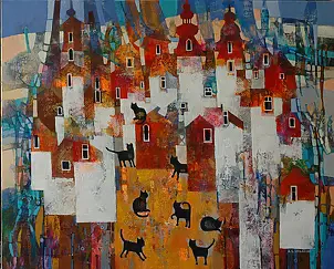 Alicja Słaboń Urbaniak - Black cat town