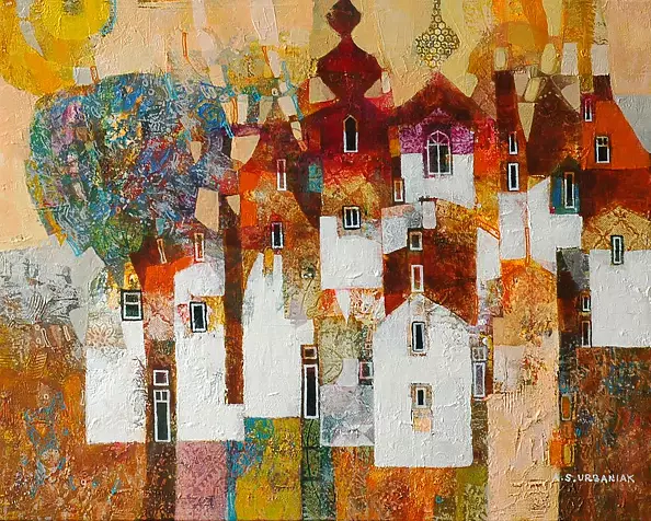 Alicja Słaboń Urbaniak - Town with church