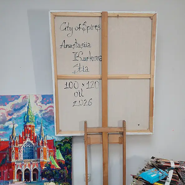 Anastasiia Kurkova, City of Spires, Oil painting - canvas, 100 x 120