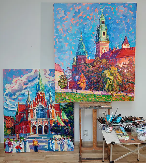 Anastasiia Kurkova, City of Spires, Oil painting - canvas, 100 x 120