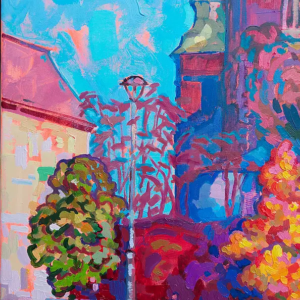 Anastasiia Kurkova, City of Spires, Oil painting - canvas, 100 x 120