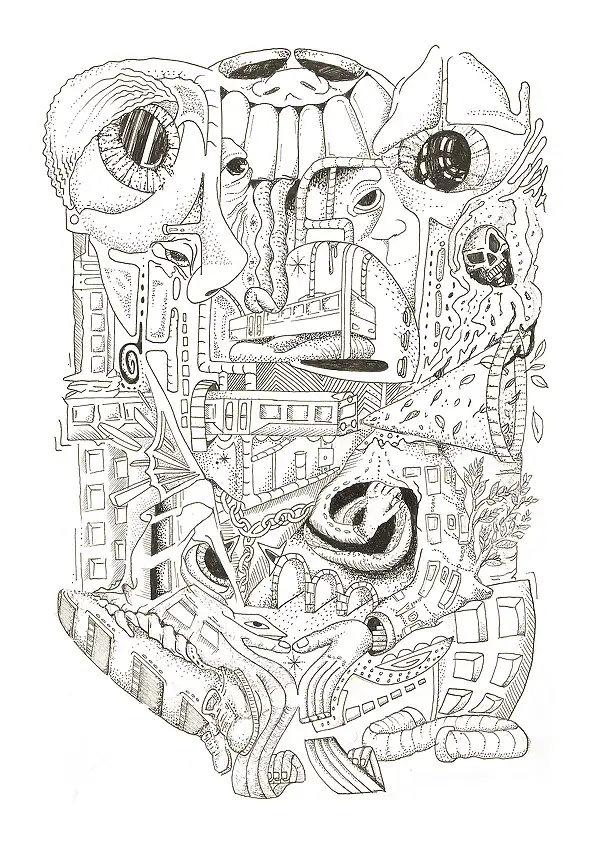 Brunon Szolc, Stadt , Weitere - Papier, 26 x 38