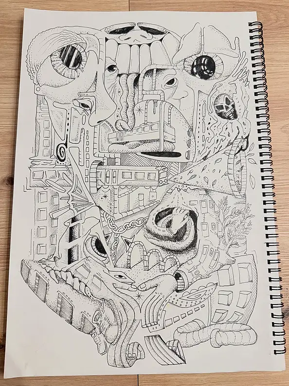 Brunon Szolc, Stadt , Weitere - Papier, 26 x 38