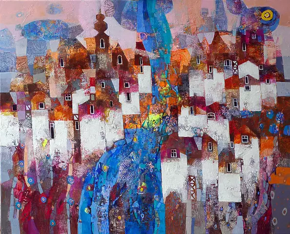 Alicja Słaboń Urbaniak - City over a waterfall