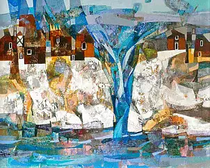 Alicja Słaboń Urbaniak - City over a waterfall