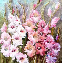 Małgosia Mutor Bar, "Mieczyki z Laziska" 30/40, Dipinto acrilico - tela, 30 x 40