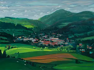 Wojciech Pater, Tra la primavera e l'estate, Quadro a olio - pannello, 80 x 60