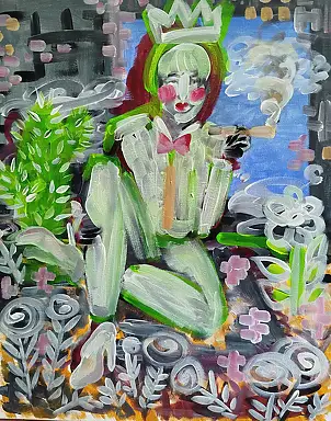 Barbara Dybala, Między cierniami, Obraz akrylowy, Tempera - płótno, 40 x 50