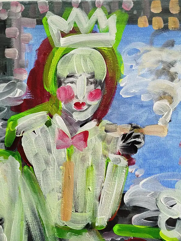 Barbara Dybala, Między cierniami, Obraz akrylowy, Tempera - płótno, 40 x 50
