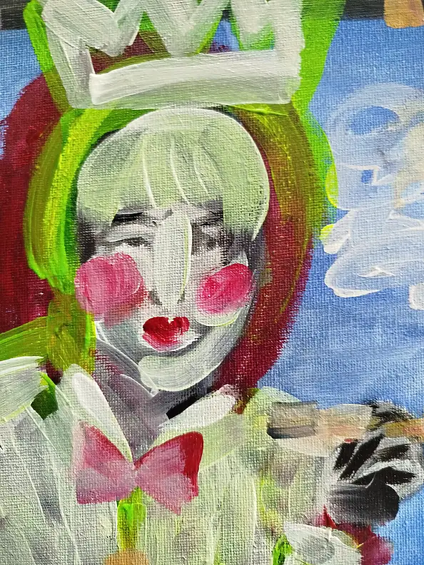 Barbara Dybala, Między cierniami, Obraz akrylowy, Tempera - płótno, 40 x 50