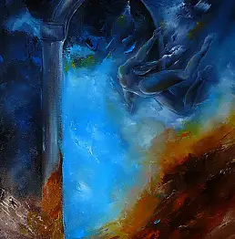 Iwona Wierkowska-Rogowska, Między niebem a piekłem, Obraz olejny - płótno, 40 x 60