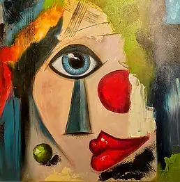 katarzyna nachajska, Między spojrzeniami , Obraz akrylowy - płótno, 80 x 80