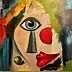 katarzyna nachajska, Between glances, Acrylic painting - canvas, 80 x 80